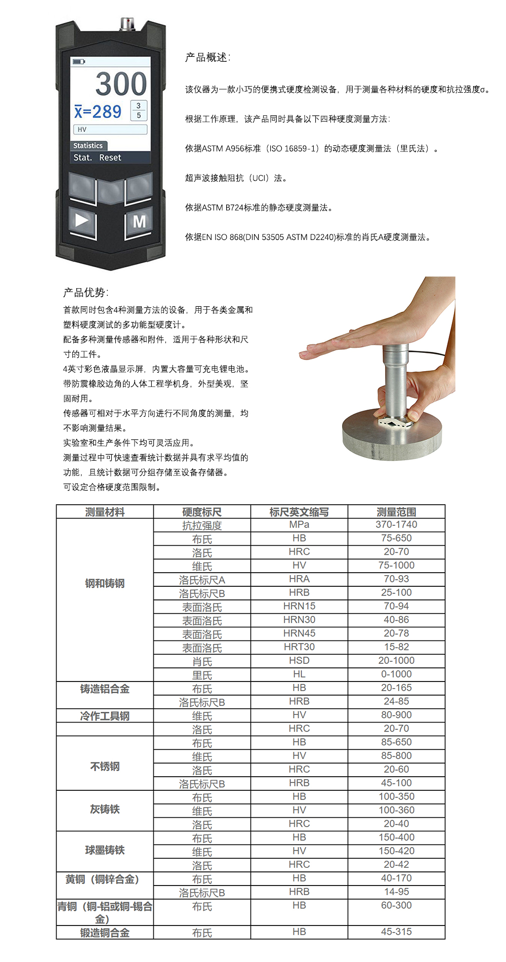 超声波硬度计KT-C 产品内容图